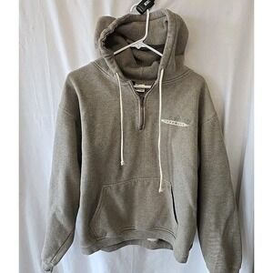 Cowboy Hardware 1/4 Zip Hoodie W/kangaroo Pocket Men's Size‎ M Heavyweight